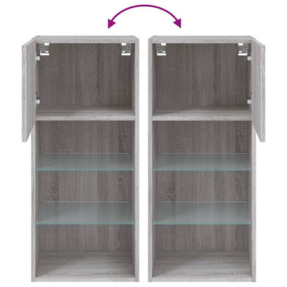 Meuble TV vidaXL avec lumières LED gris Sonoma 40,5x30x90 cm