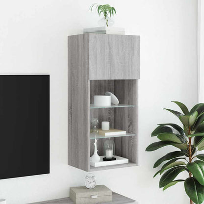 Meuble TV vidaXL avec lumières LED gris Sonoma 40,5x30x90 cm
