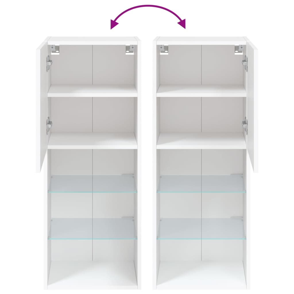 vidaXL TV-Schrank mit LED-Leuchten Weiß 40,5x30x102 cm