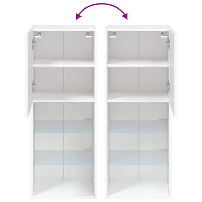 vidaXL TV-Schrank mit LED-Leuchten Weiß 40,5x30x102 cm