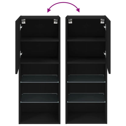vidaXL TV-Schrank mit LED-Leuchten Schwarz 40,5x30x102 cm