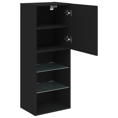 vidaXL TV-Schrank mit LED-Leuchten Schwarz 40,5x30x102 cm