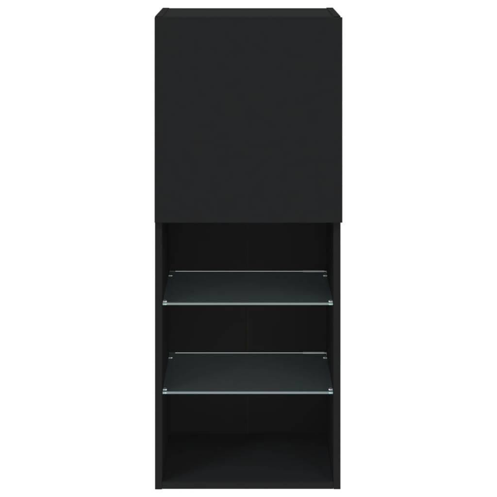 vidaXL TV-Schrank mit LED-Leuchten Schwarz 40,5x30x102 cm