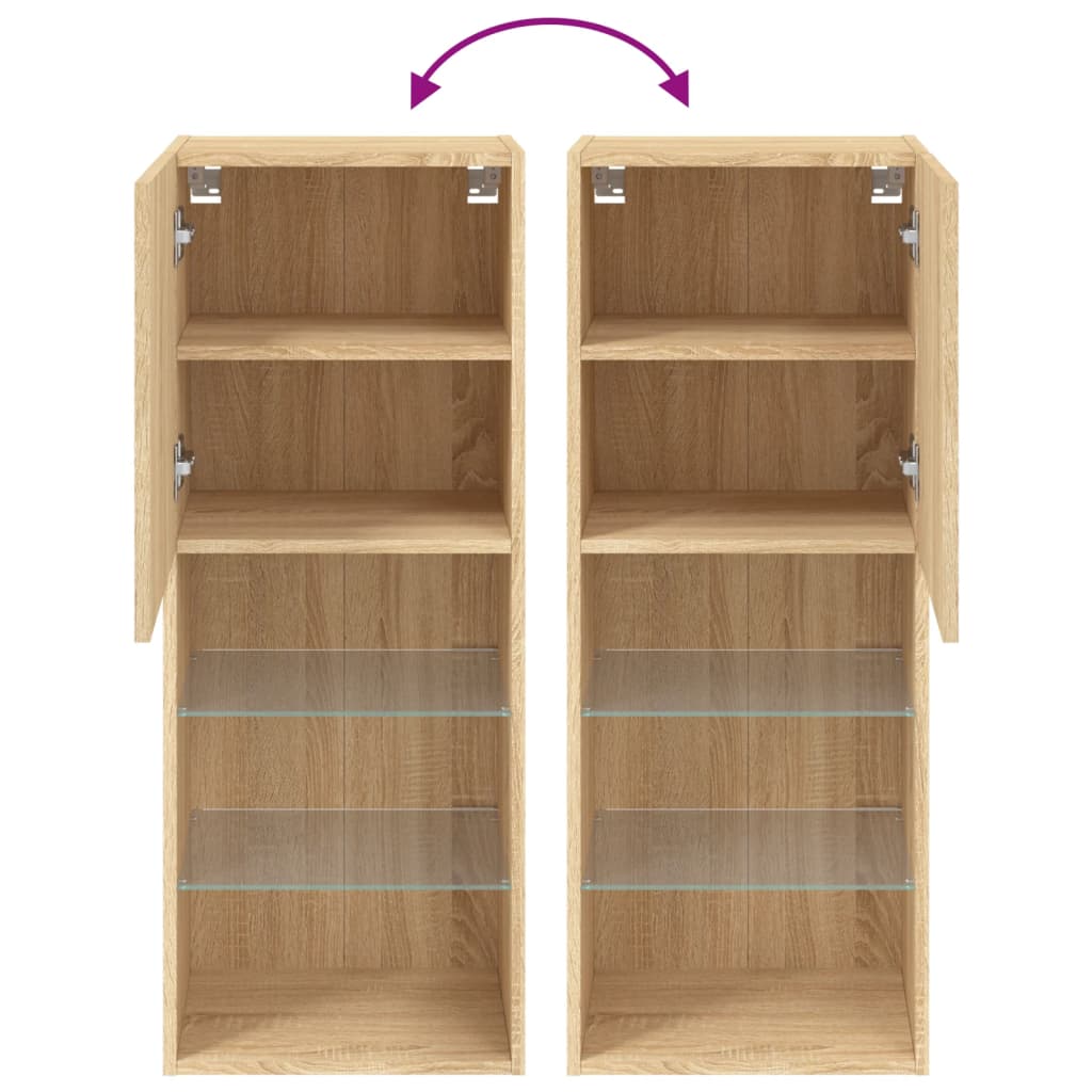 vidaXL TV-Schrank mit LED-Leuchten Sonoma-Eiche 40,5x30x102 cm