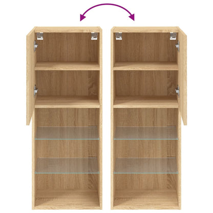 vidaXL TV-Schrank mit LED-Leuchten Sonoma-Eiche 40,5x30x102 cm