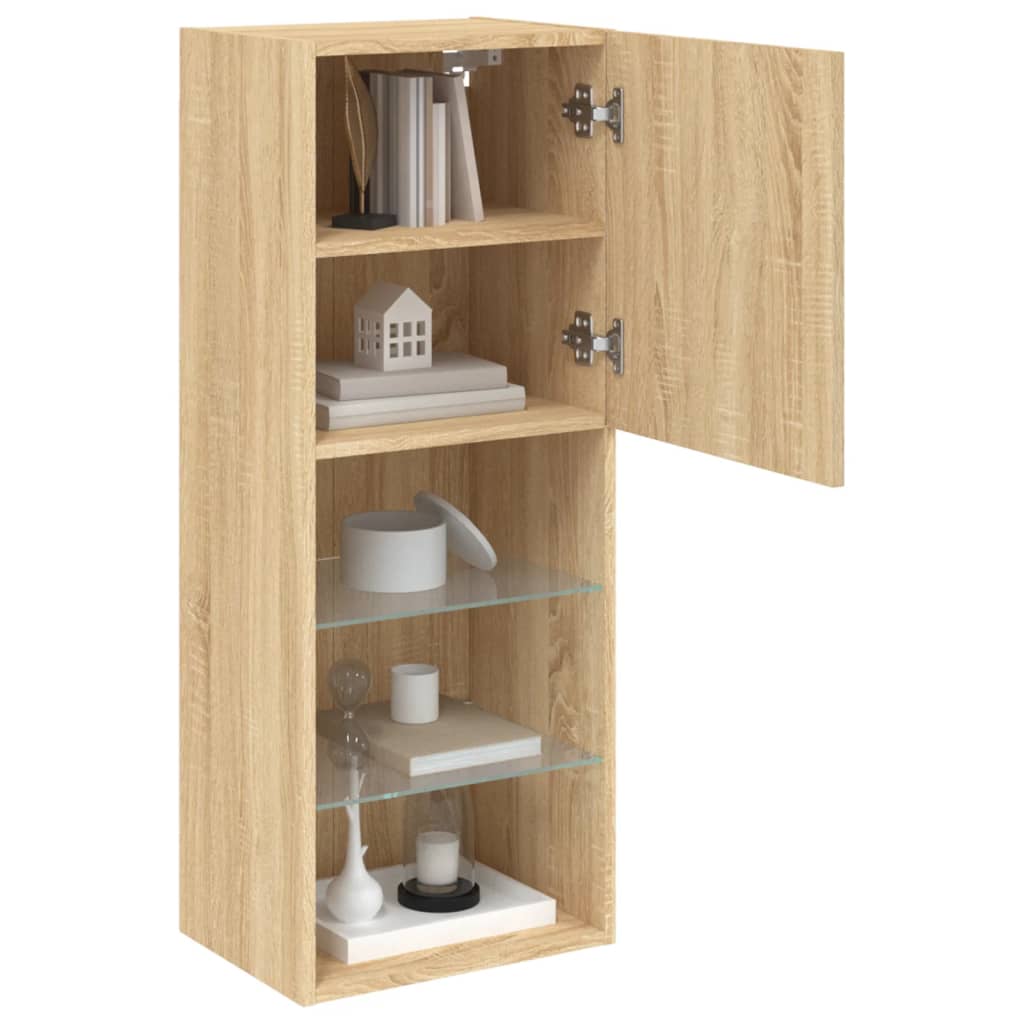 vidaXL TV-Schrank mit LED-Leuchten Sonoma-Eiche 40,5x30x102 cm