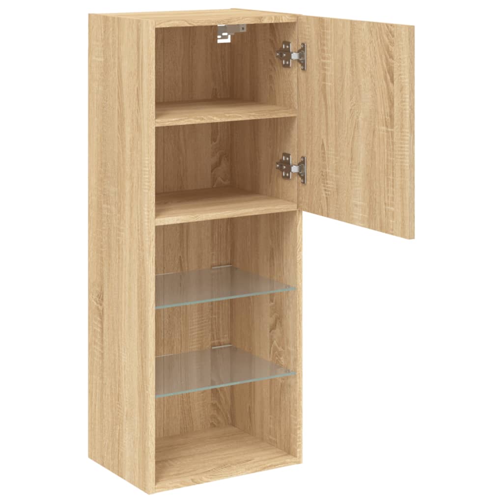 vidaXL TV-Schrank mit LED-Leuchten Sonoma-Eiche 40,5x30x102 cm
