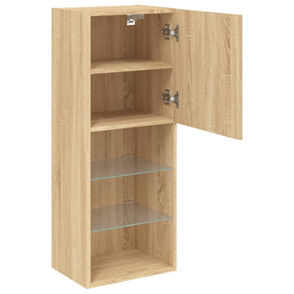 vidaXL TV-Schrank mit LED-Leuchten Sonoma-Eiche 40,5x30x102 cm