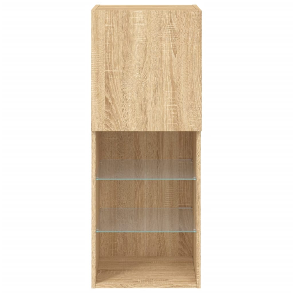 vidaXL TV-Schrank mit LED-Leuchten Sonoma-Eiche 40,5x30x102 cm