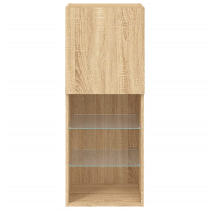 vidaXL TV-Schrank mit LED-Leuchten Sonoma-Eiche 40,5x30x102 cm