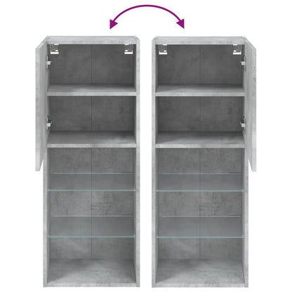 vidaXL TV-Schrank mit LED-Leuchten Betongrau 40,5x30x102 cm