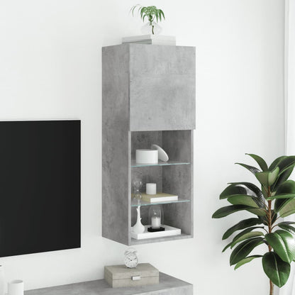 vidaXL TV-Schrank mit LED-Leuchten Betongrau 40,5x30x102 cm