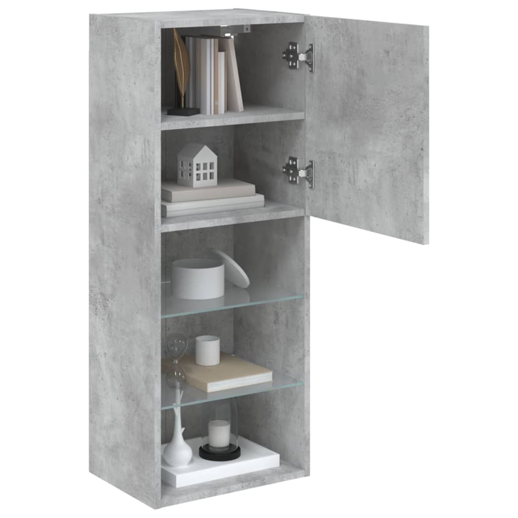 vidaXL TV-Schrank mit LED-Leuchten Betongrau 40,5x30x102 cm