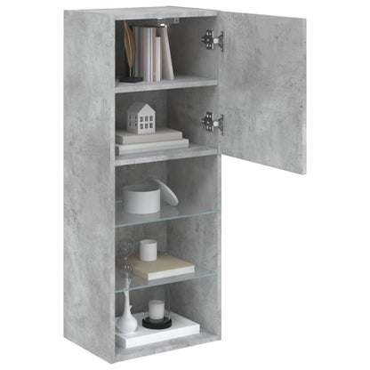 vidaXL TV-Schrank mit LED-Leuchten Betongrau 40,5x30x102 cm