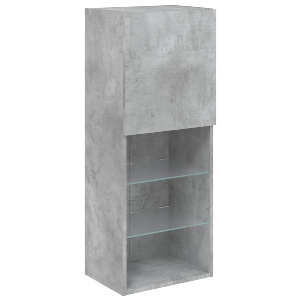 vidaXL TV-Schrank mit LED-Leuchten Betongrau 40,5x30x102 cm