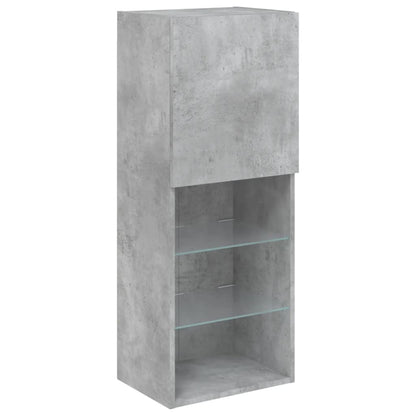 vidaXL TV-Schrank mit LED-Leuchten Betongrau 40,5x30x102 cm