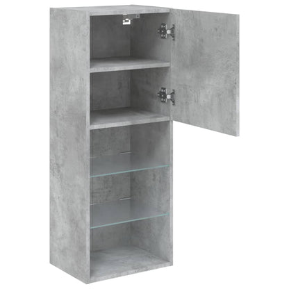 vidaXL TV-Schrank mit LED-Leuchten Betongrau 40,5x30x102 cm