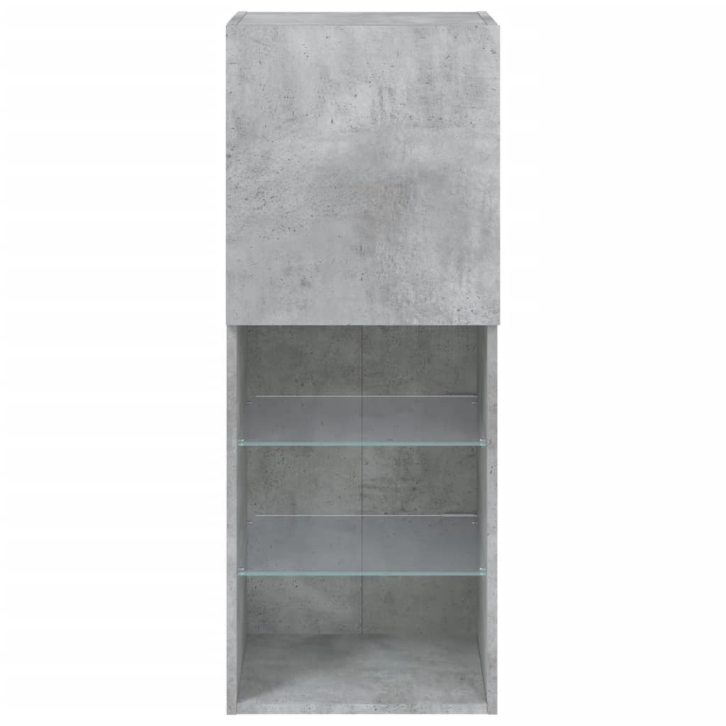 vidaXL TV-Schrank mit LED-Leuchten Betongrau 40,5x30x102 cm