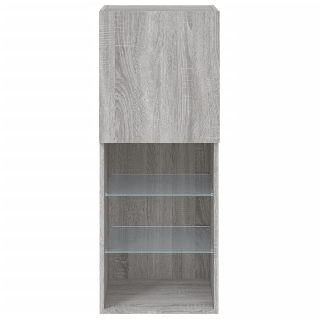 vidaXL TV-Schrank mit LED-Leuchten Grau Sonoma 40,5x30x102 cm