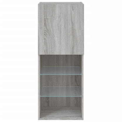 vidaXL TV-Schrank mit LED-Leuchten Grau Sonoma 40,5x30x102 cm