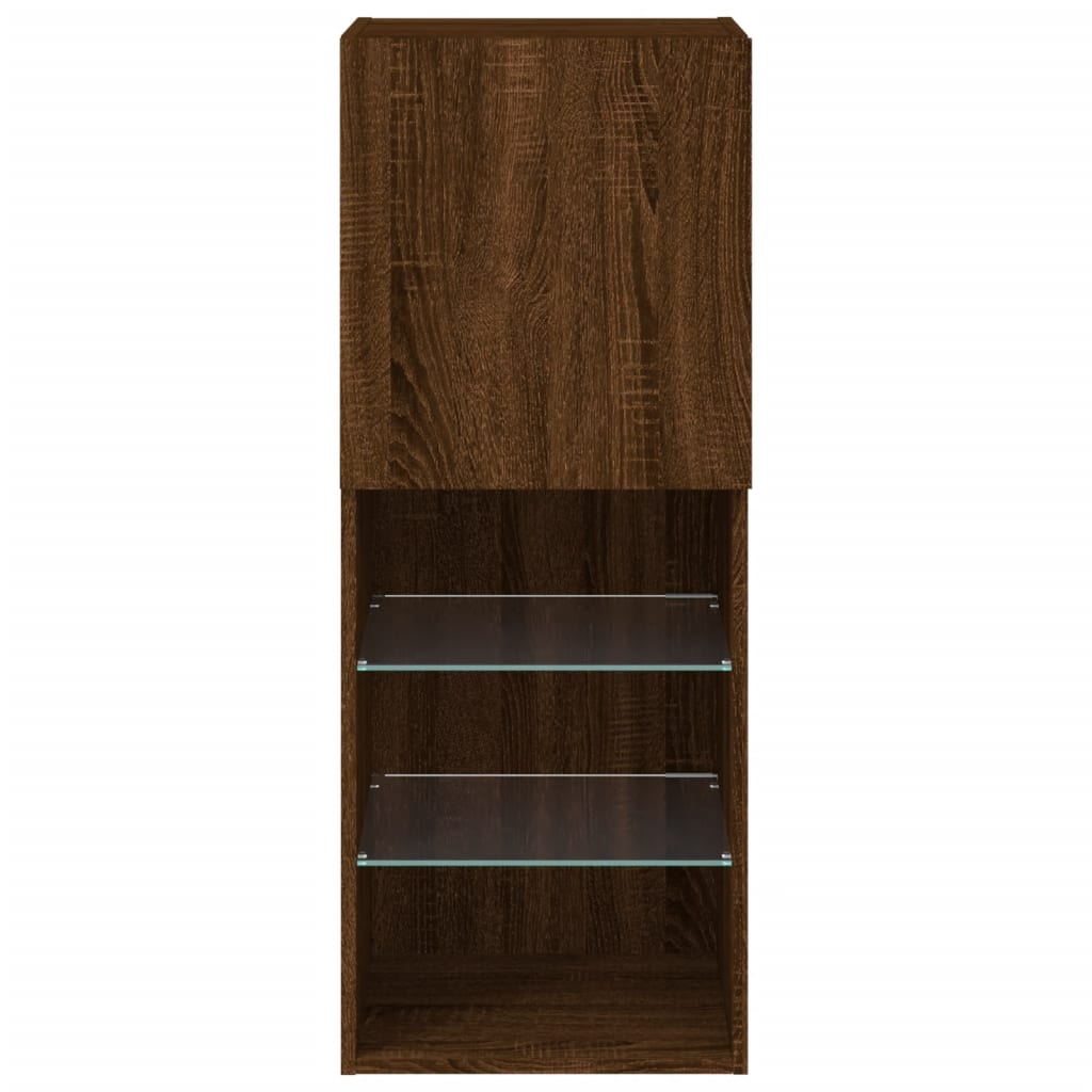vidaXL TV-Schrank mit LED-Leuchten Braun Eichen-Optik 40,5x30x102 cm