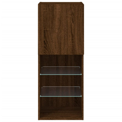 vidaXL TV-Schrank mit LED-Leuchten Braun Eichen-Optik 40,5x30x102 cm
