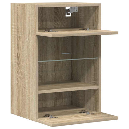 Wandschränke mit LED-Leuchten für TV 2 Stk. Sonoma-Eiche