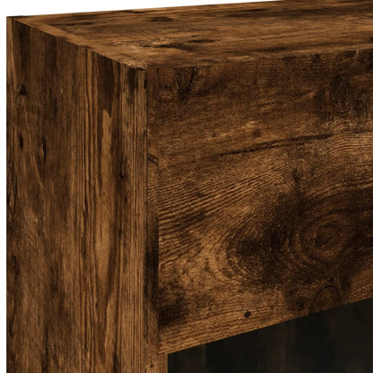 vidaXL TV-Wandschrank mit LED-Leuchten Räuchereiche 40x30x60,5 cm