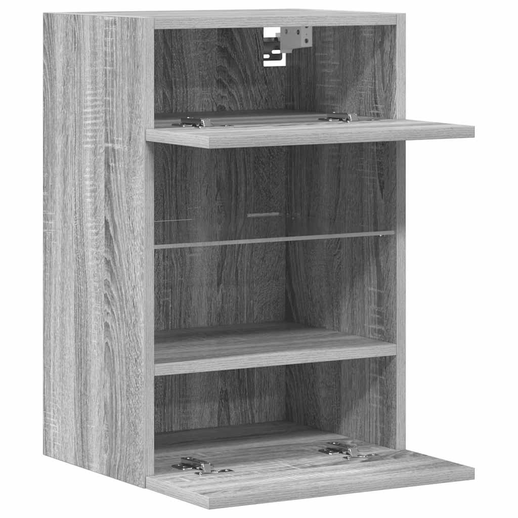 Wandschränke mit LED-Leuchten für TV 2 Stk. Grau Sonoma