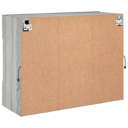 TV-Wandschrank mit LED-Leuchten Grau Sonoma 78,5x30x60,5 cm