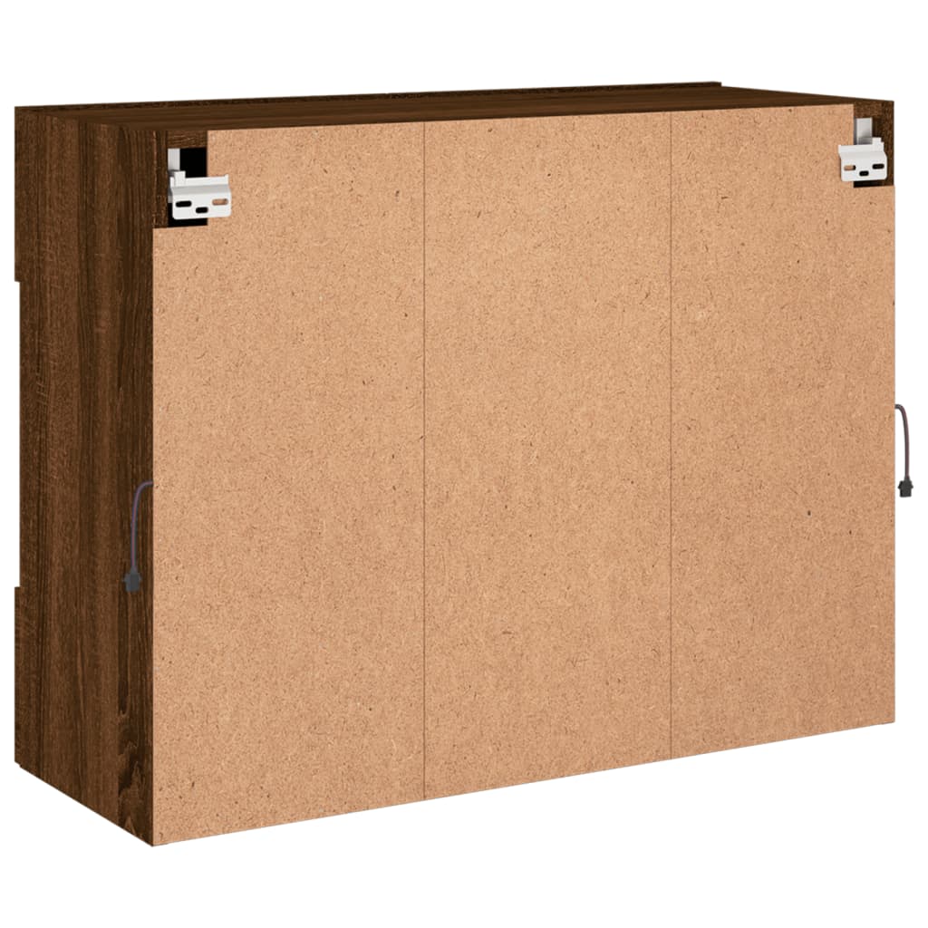 vidaXL TV-Wandschrank mit LED-Leuchten Braun Eichen-Optik