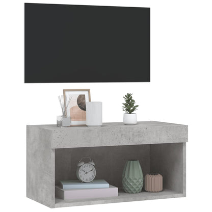 vidaXL TV-Schrank mit LED-Leuchten Betongrau 60x30x30 cm