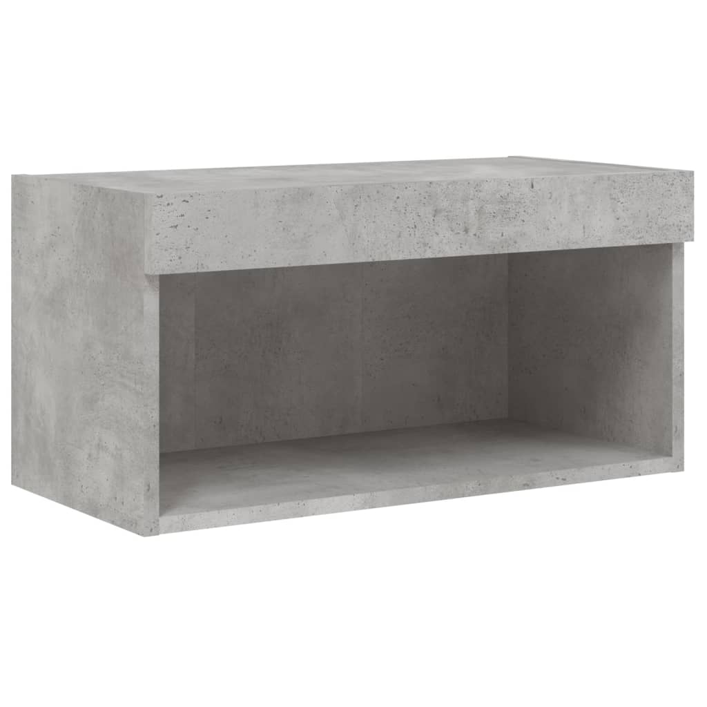 vidaXL TV-Schrank mit LED-Leuchten Betongrau 60x30x30 cm