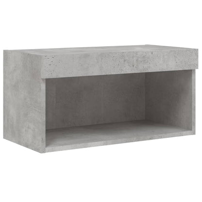 vidaXL TV-Schrank mit LED-Leuchten Betongrau 60x30x30 cm