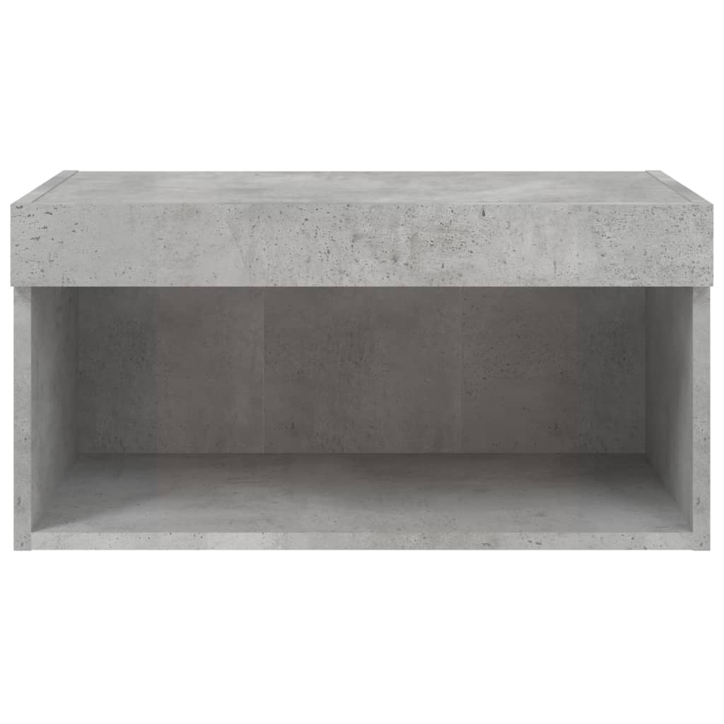 vidaXL TV-Schrank mit LED-Leuchten Betongrau 60x30x30 cm