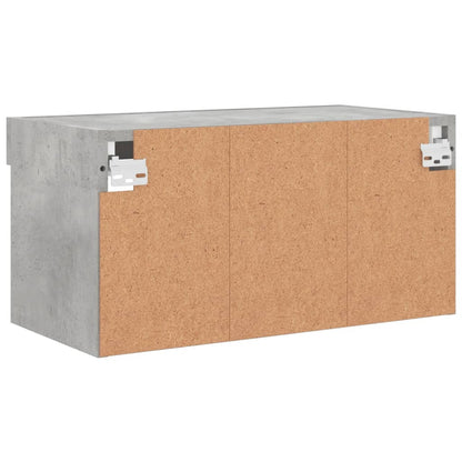 vidaXL TV-Schrank mit LED-Leuchten Betongrau 60x30x30 cm
