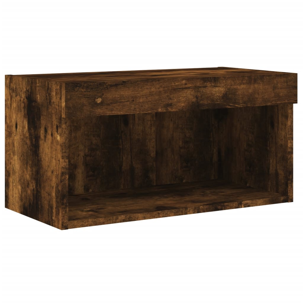 vidaXL TV-Schrank mit LED-Leuchten Räuchereiche 60x30x30 cm