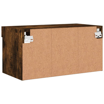 vidaXL TV-Schrank mit LED-Leuchten Räuchereiche 60x30x30 cm