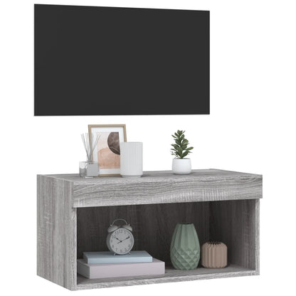vidaXL TV-Schrank mit LED-Leuchten Grau Sonoma 60x30x30 cm