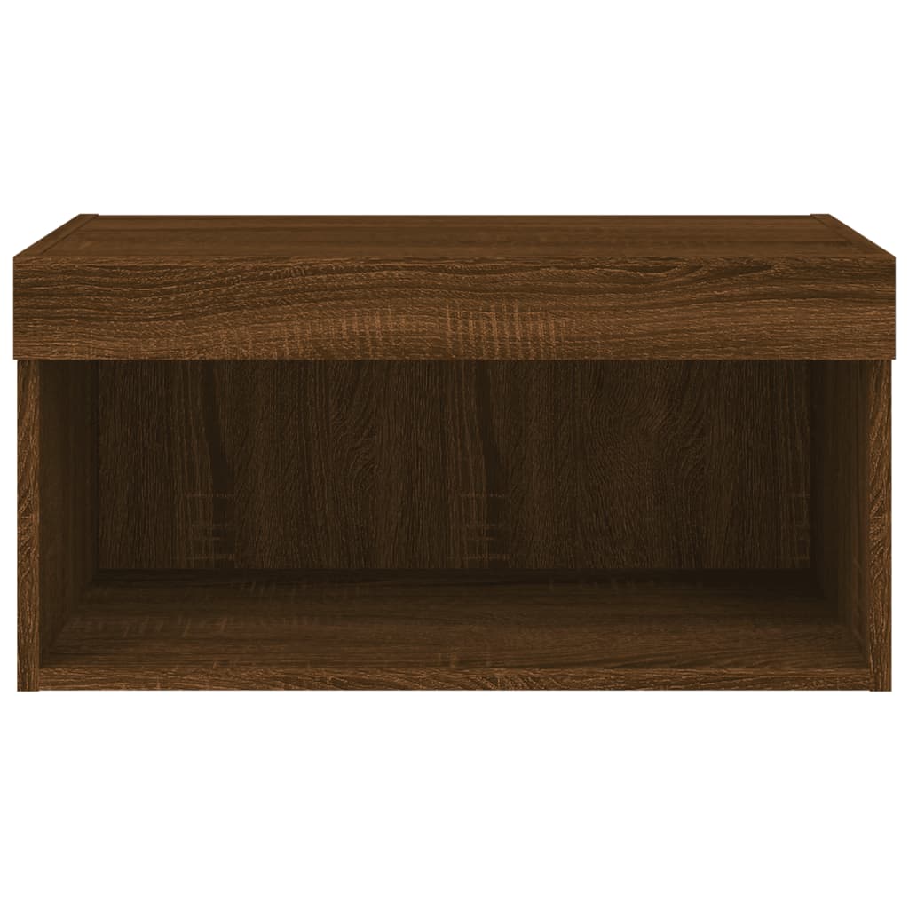 Meuble TV vidaXL avec lumières LED marron aspect chêne 60x30x30 cm