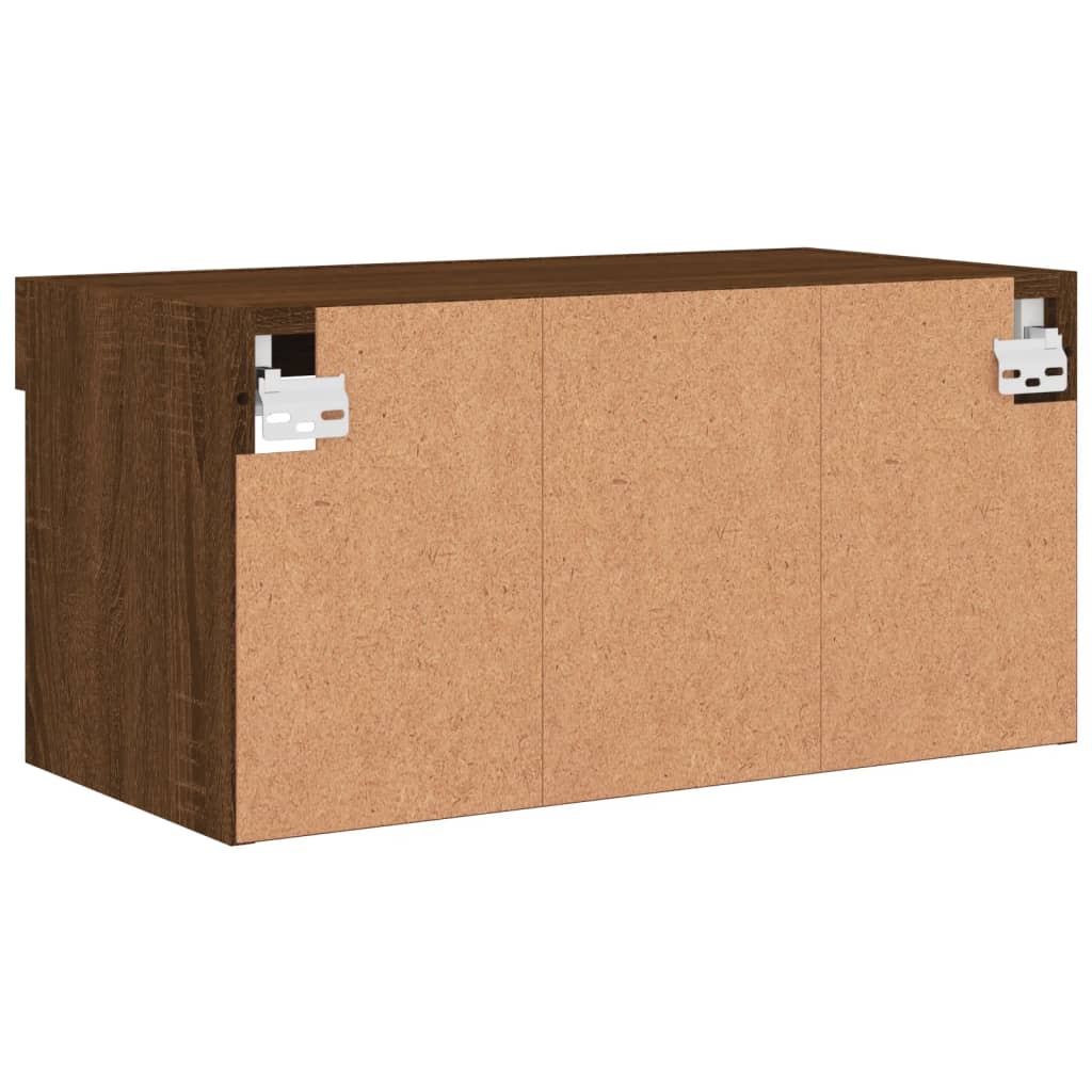 Meuble TV vidaXL avec lumières LED marron aspect chêne 60x30x30 cm