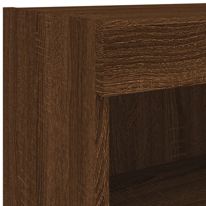 Meuble TV vidaXL avec lumières LED marron aspect chêne 60x30x30 cm