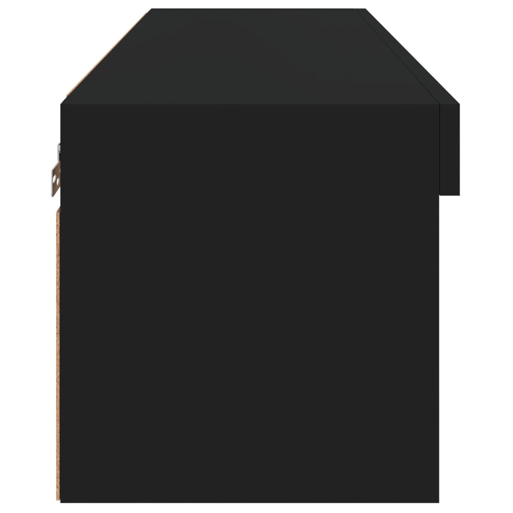 vidaXL TV-Schrank mit LED-Leuchten Schwarz 80x30x30 cm