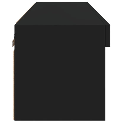 vidaXL TV-Schrank mit LED-Leuchten Schwarz 80x30x30 cm