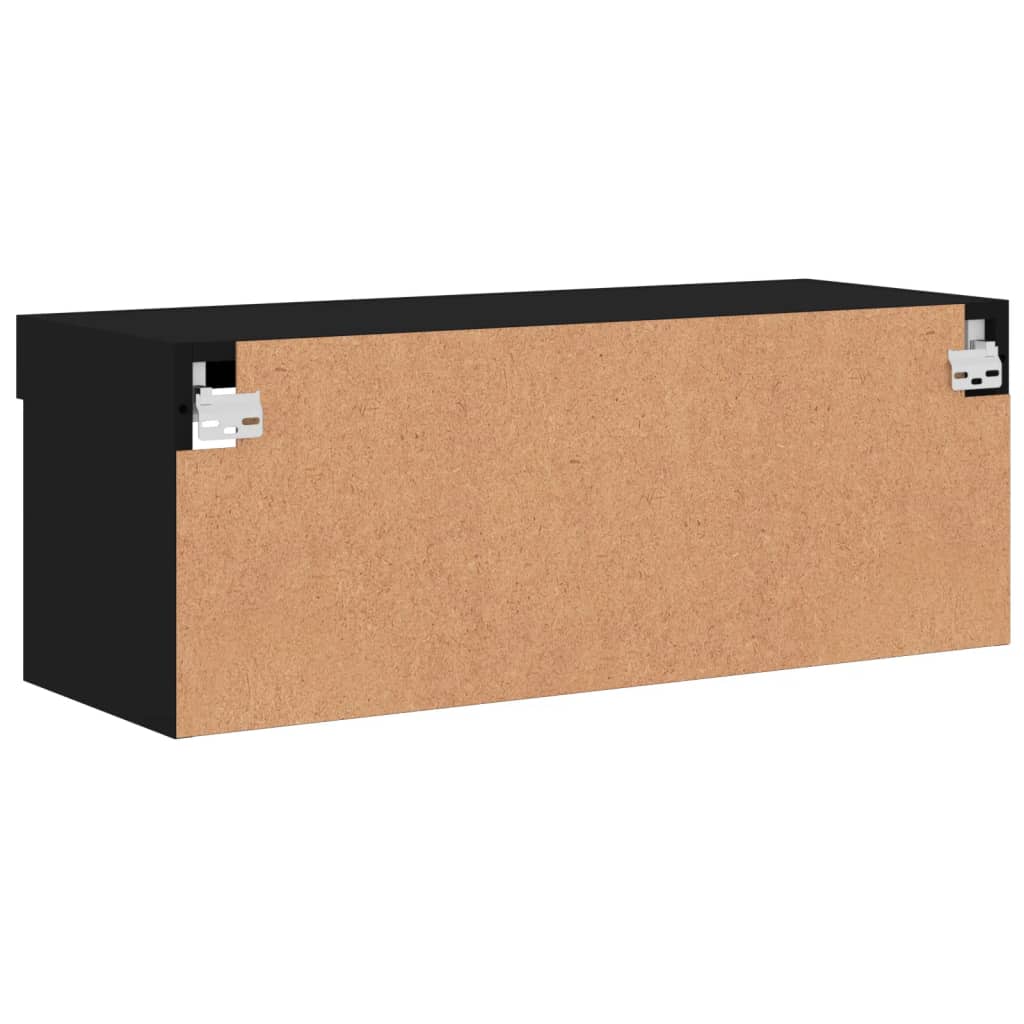 vidaXL TV-Schrank mit LED-Leuchten Schwarz 80x30x30 cm
