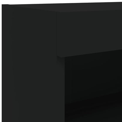 vidaXL TV-Schrank mit LED-Leuchten Schwarz 80x30x30 cm