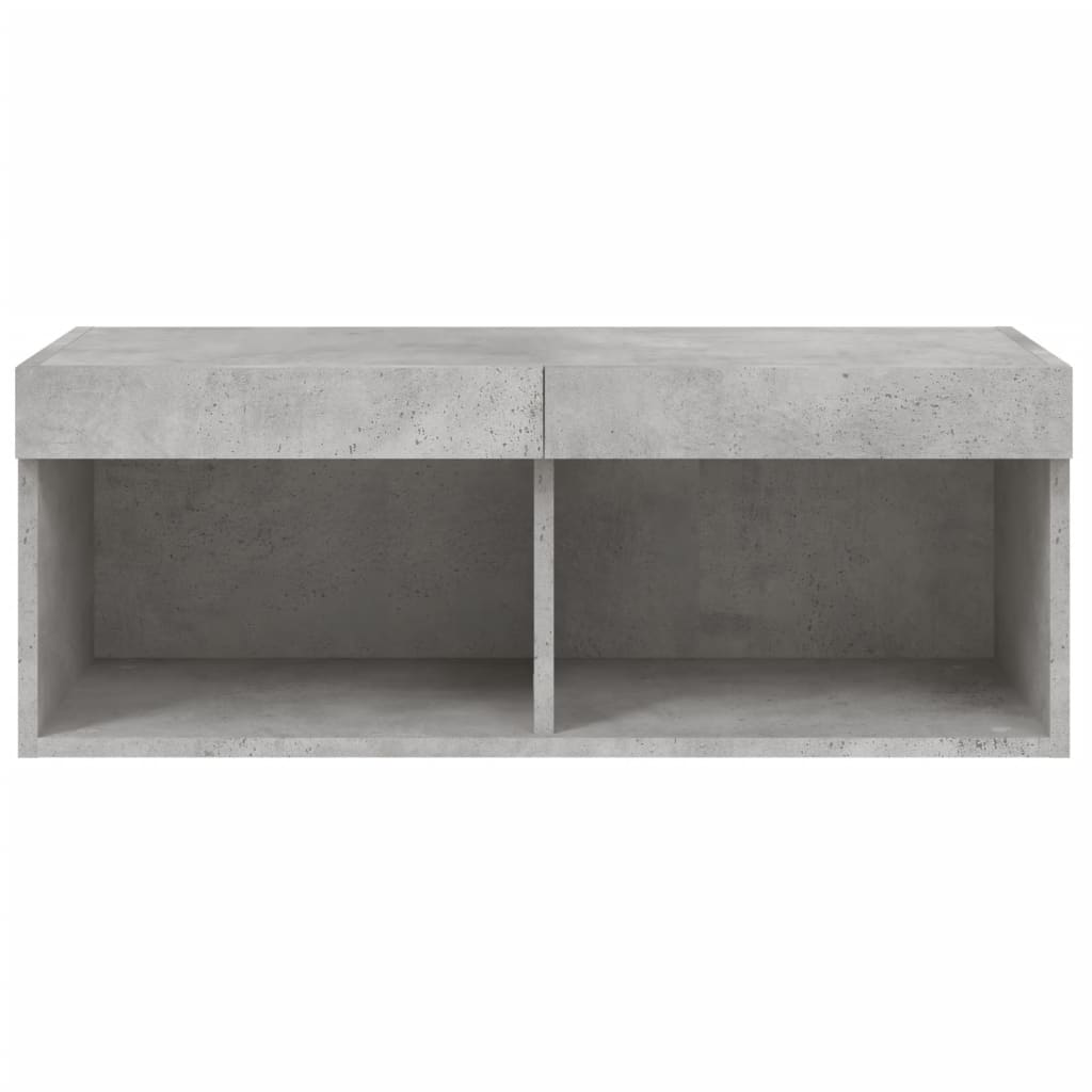 vidaXL Meuble TV avec lumières LED Gris béton 80x30x30 cm