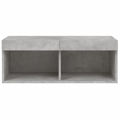 vidaXL Meuble TV avec lumières LED Gris béton 80x30x30 cm