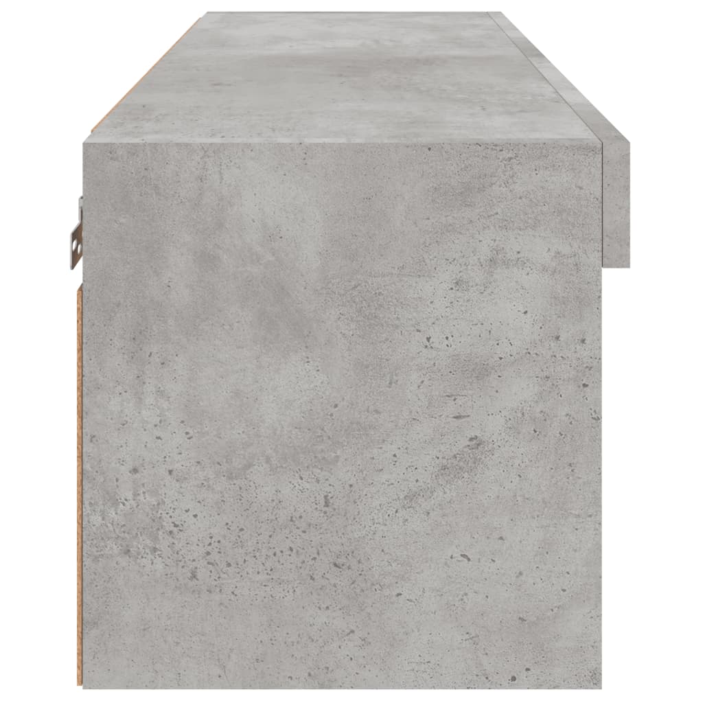 vidaXL Meuble TV avec lumières LED Gris béton 80x30x30 cm