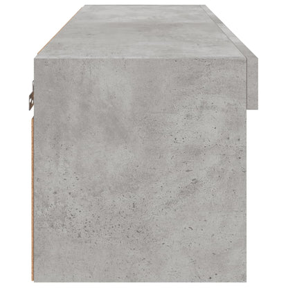 vidaXL Meuble TV avec lumières LED Gris béton 80x30x30 cm